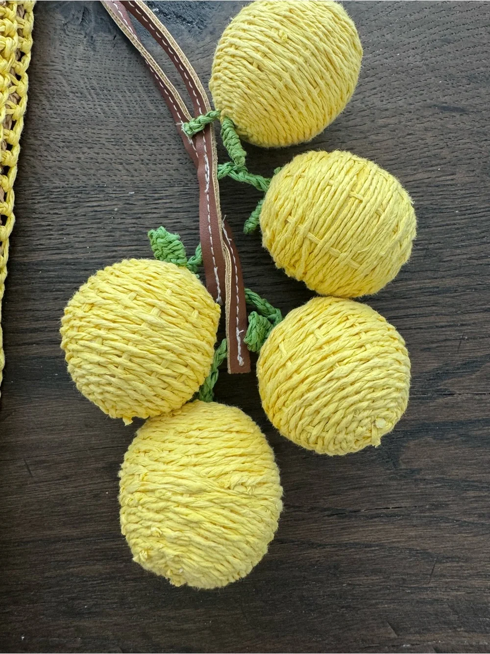 Anthropologie Crochet tote bag w 🍋lemon charm